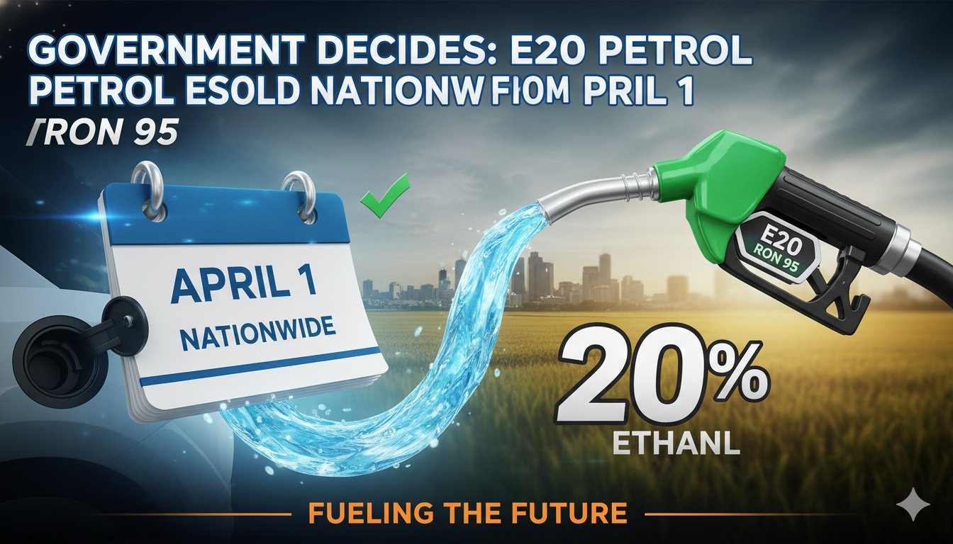 1 अप्रैल 2026 से अनिवार्य E20 पेट्रोल पंप पर RON 95 वाला 20% इथेनॉल ब्लेंडेड फ्यूल
