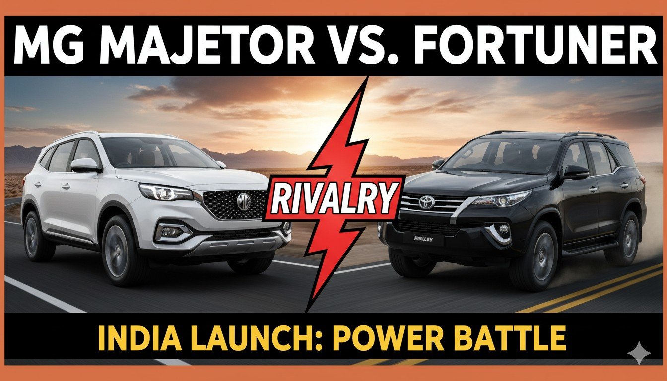 MG Majestor SUV फ्रंट व्यू, भारत में अनावरण, Toyota Fortuner राइवल, बड़ा D+ सेगमेंट SUV