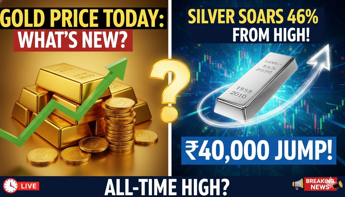 चांदी और सोने के बार्स के साथ मूल्य चार्ट