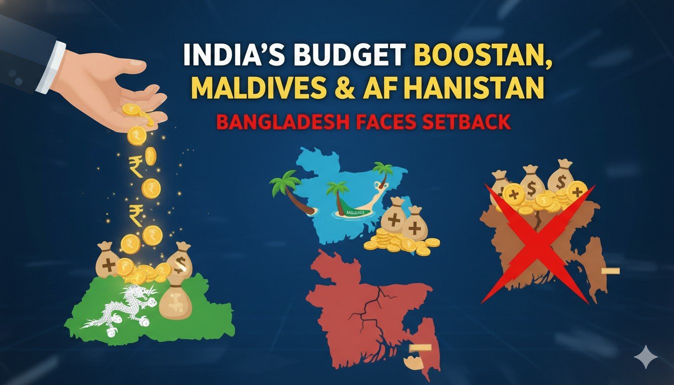 भारत के संघ बजट में विदेशी देशों को सहायता वितरण का ग्राफिकल प्रतिनिधित्व