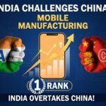 भारत में मोबाइल फोन असेंबली लाइन पर काम करते कामगार, मेड इन इंडिया स्मार्टफोन उत्पादन का प्रतीक